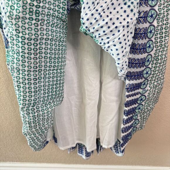 Tuckernuck Oliphant Strappy Maxi Dress Astrid Size XXS White Blue Embroidered - Picture 7 of 16